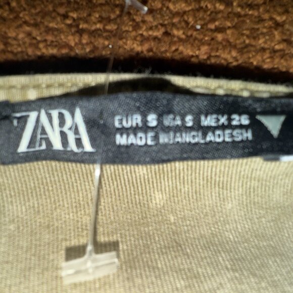 NWOT Zara Washed Effect Interlock Khaki Cropped Tank - Picture 9 of 10